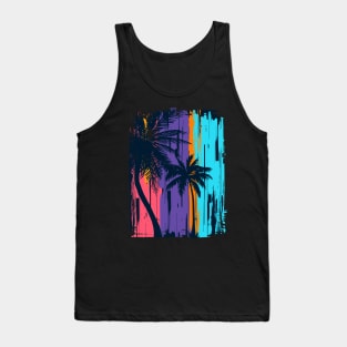 Colorful Beach Sunset Summer Design Tank Top